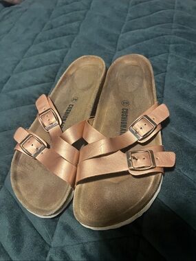 Ladies cushionaire  sandals size 9 copper color
